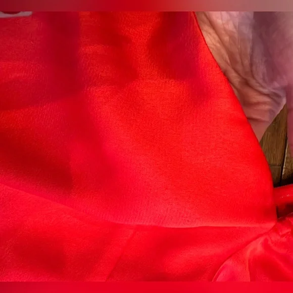 Lovers + Friends Suri Bright Red Mini Dress Puffed Sleeves Size Small - Picture 5 of 5